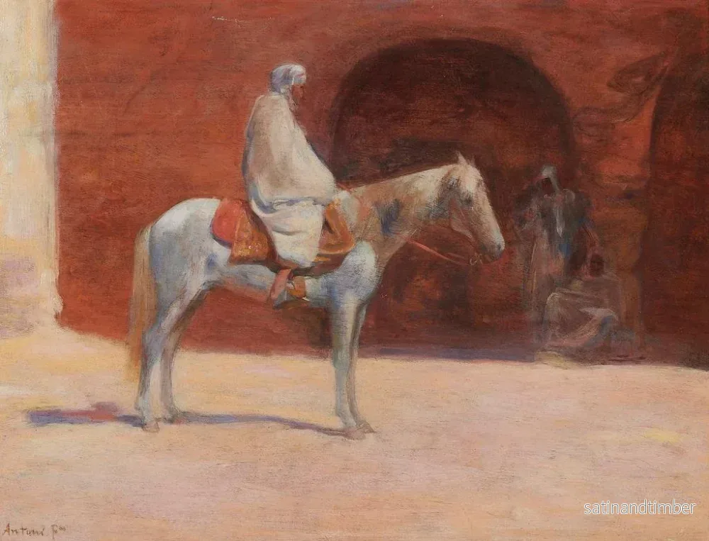 Reproduktion av målningen Cavalier blanc - Louis Ferdinand Antoni - Bild 2