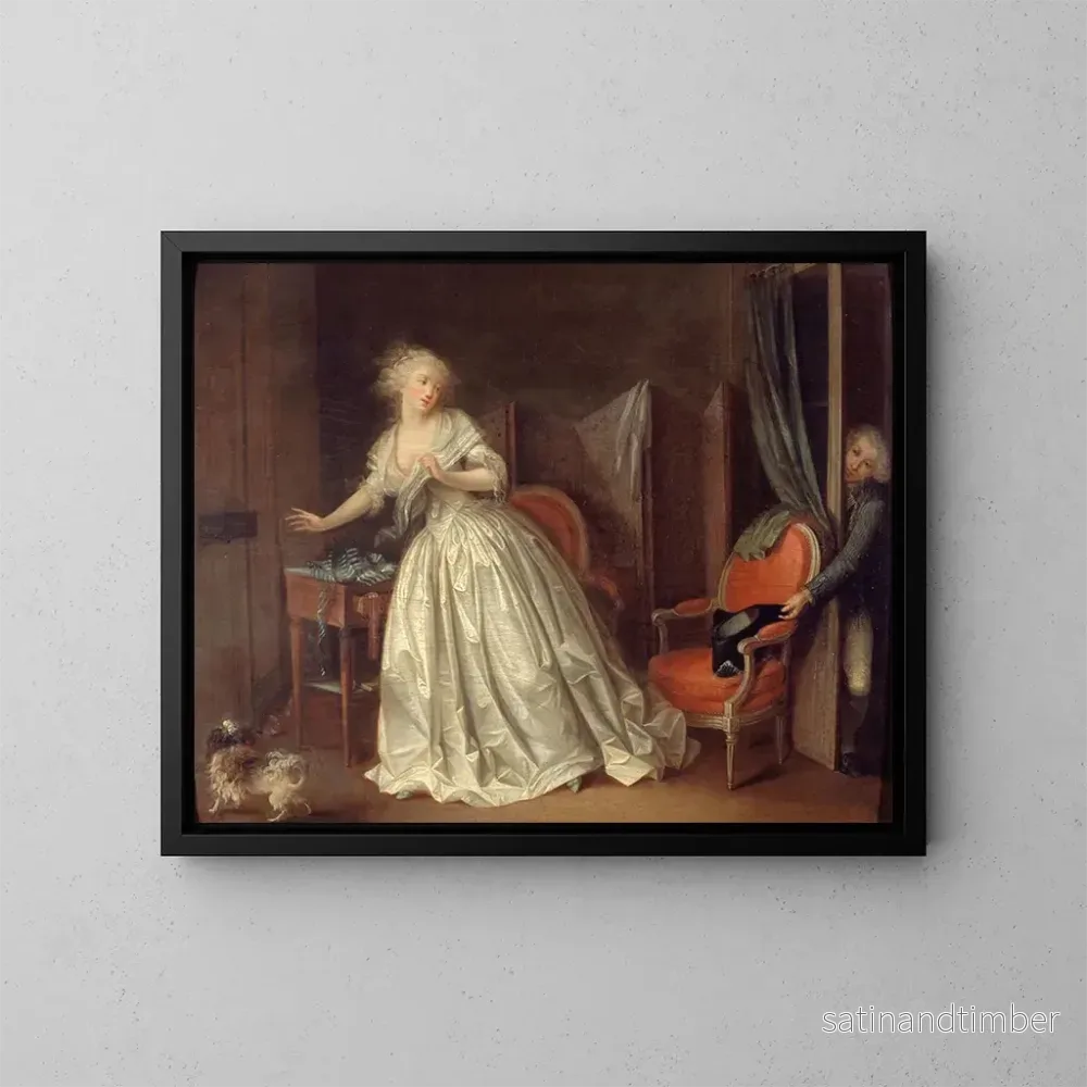 Reproduktion av målningen Le départ précipité – Louis Léopold Boilly Reproduktion av målningen Le départ précipité – Louis Léopold Boilly