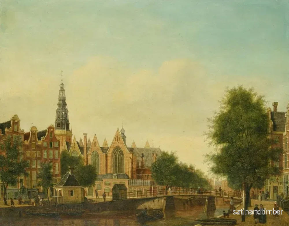 Reproduktion av målningen L Oude Kerk vy från Oudezijds Voorburgwal - Johannes Huibert Prins - Bild 2