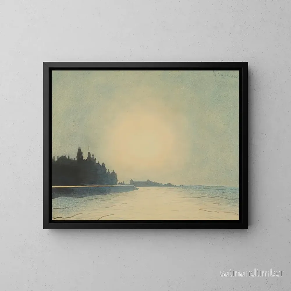 Reproduktion av målningen La digue à Ostende vue depuis le môle – Léon Spilliaert Reproduktion av målningen La digue à Ostende vue depuis le môle – Léon Spilliaert
