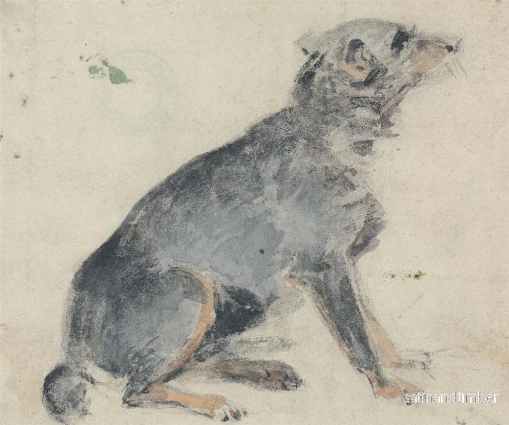 Reproduktion av målningen Studie av en hund - David Cox - Bild 2