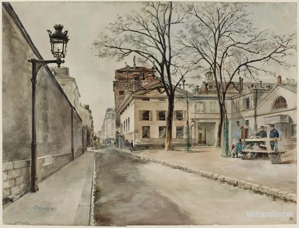 Reproduktion av målningen Fängelset Sainte-Plagie, rue de la Clef år 1895, 5:e arrondissement - Jules-Adolphe Chauvet - Bild 2