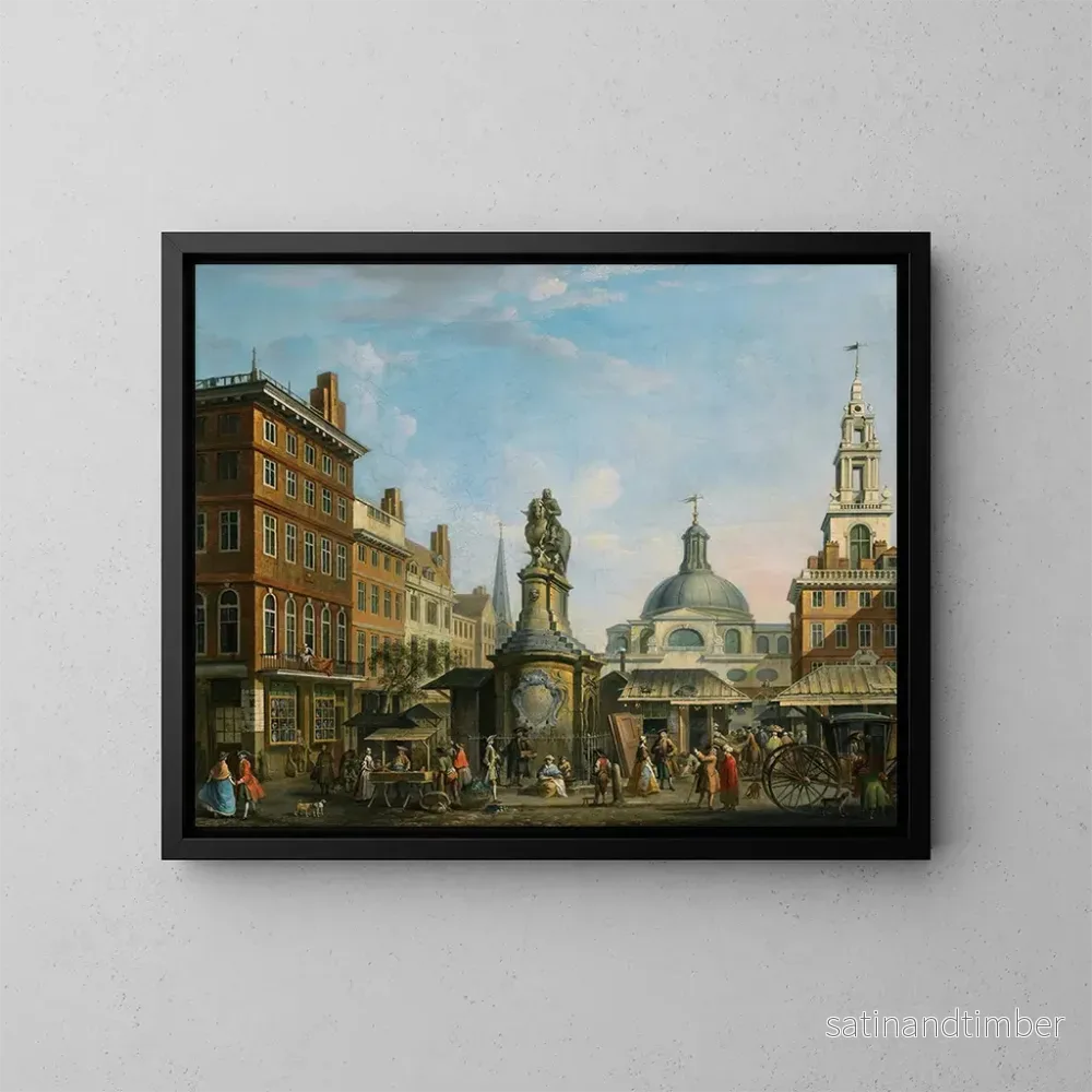 Reproduktion av målningen Vue du marché boursier de Londres - Joseph Nickolls