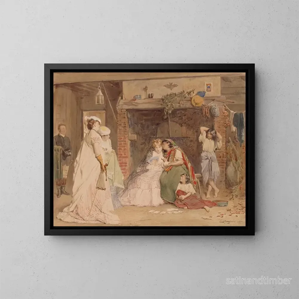 Reproduktion av målningen La lectrice de cartes - Charles Baugniet