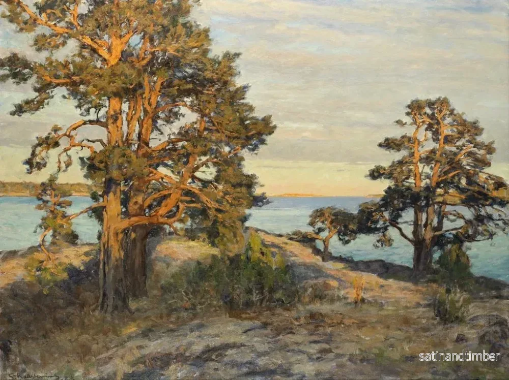 Reproduktion av målningen av kustlandskap vid solnedgången - Gottfrid Kallstenius - Bild 2