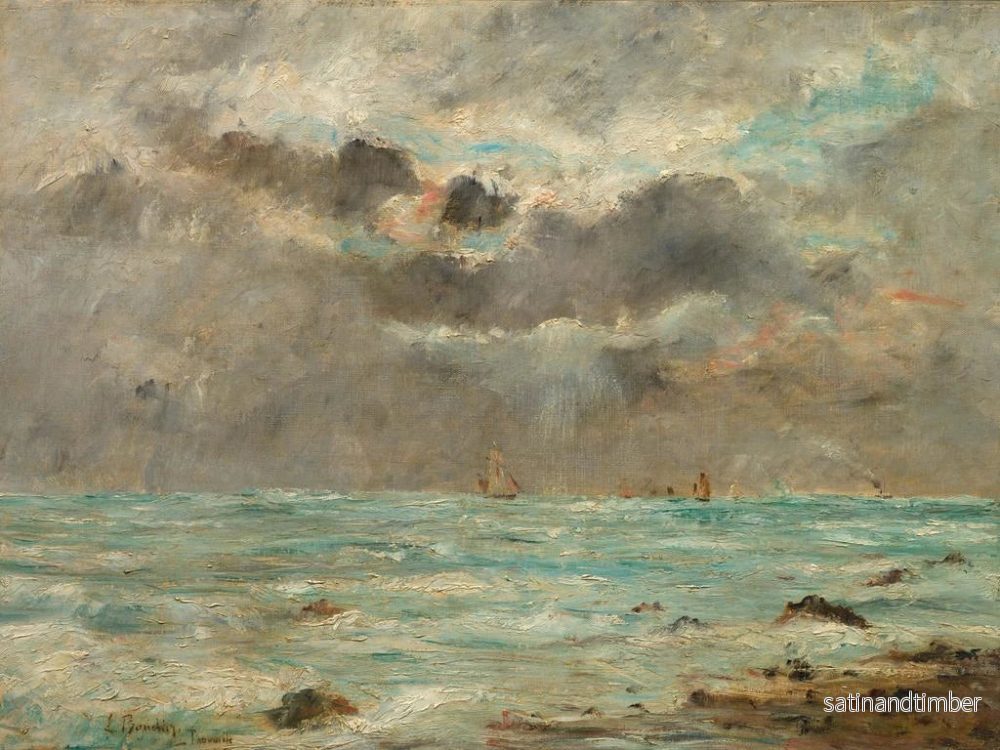 Reproduktion av målningen La Côte à Trouville - Eugène Boudin - Bild 2