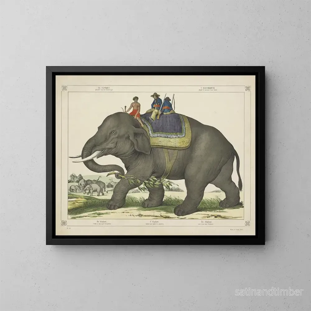 Reproduktion av målningen L'éléphant chassait d'autres éléphants - Joseph Scholz