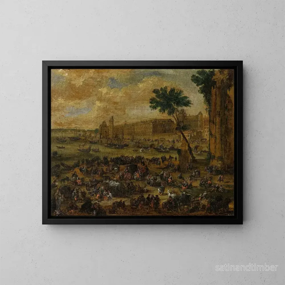 Reproduktion av målningen Le Louvre och vattengalleriet sett från Pont Neuf – Pieter Casteels Reproduktion av målningen Le Louvre och vattengalleriet sett från Pont Neuf – Pieter Casteels