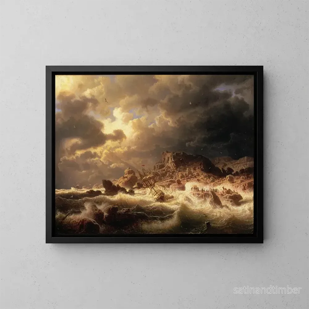 Reproduktion av målningen Tempête sur la côte de Bohuslän - Marcus Larson