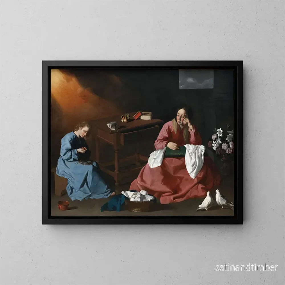 Reproduktion av målningen Le Christ et la Vierge dans la maison de Nazareth - Francisco de Zurbarán