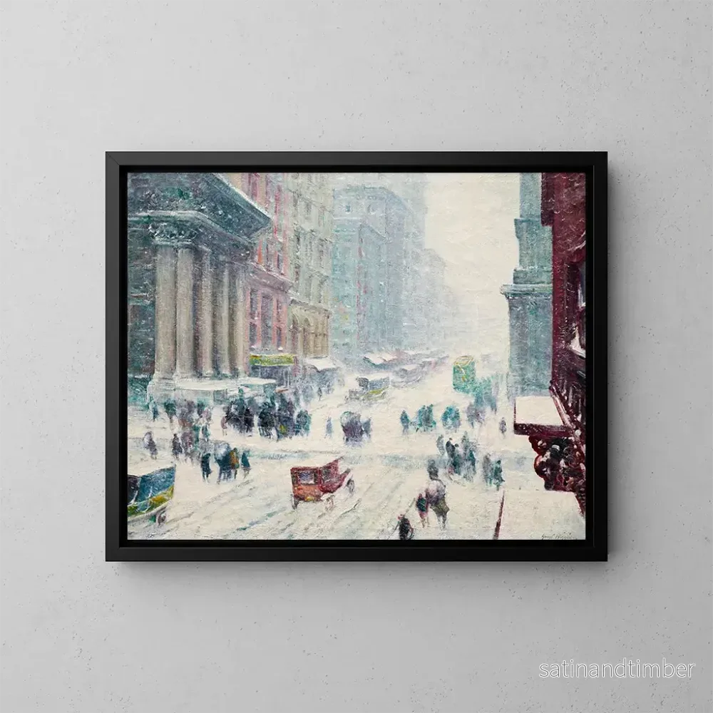 Reproduktion av målningen av Fifth Avenue på vintern - Guy Carleton Wiggins