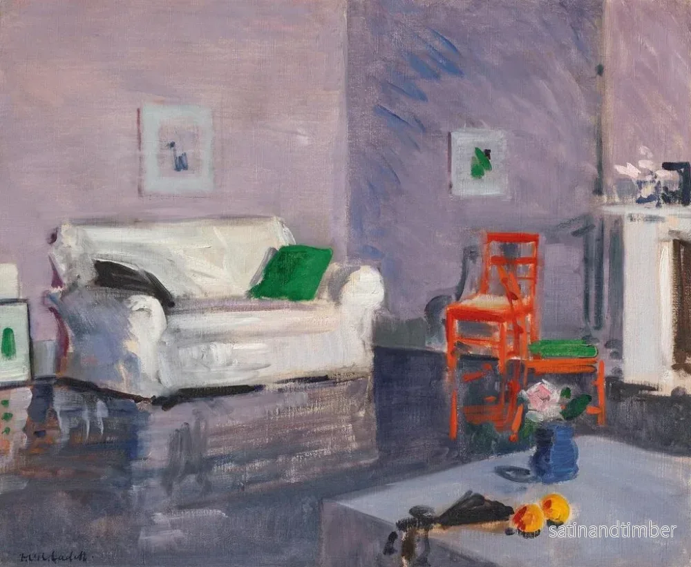 Reproduktion av målningen Le canapé blanc - Francis Campbell Boileau Cadell - Bild 2