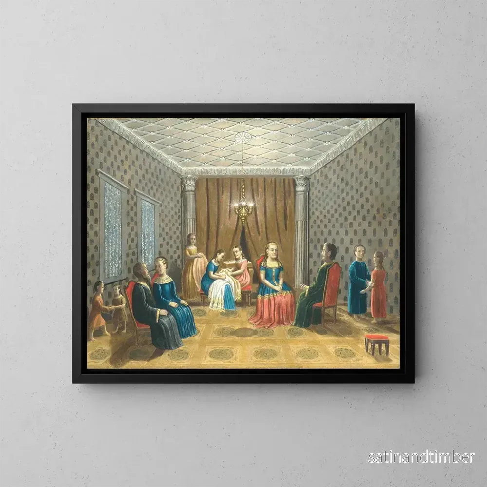 Reproduktion av målningen av en egyptisk scen, troligen Moses och Tsippora - Erastus Salisbury Field