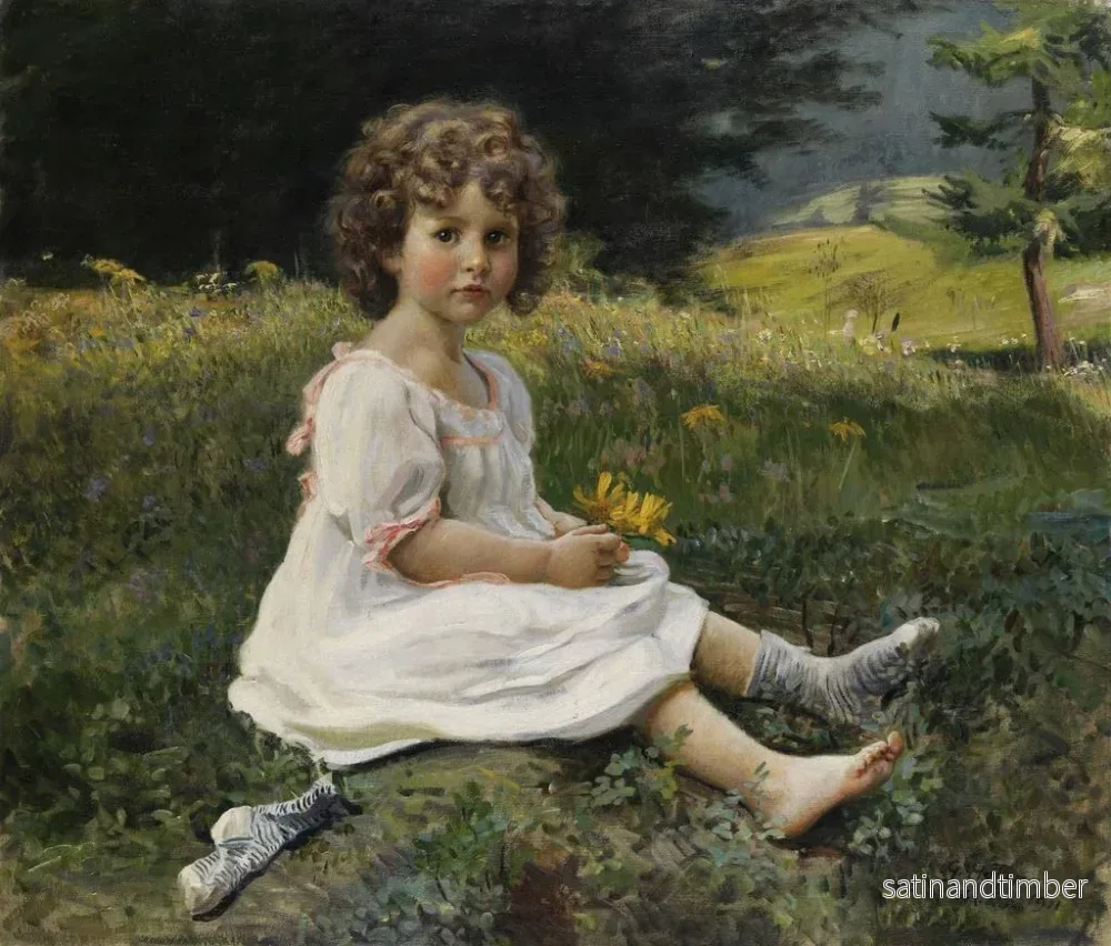 Reproduktion av målningen Flickor i ett blomsterfält - Gottfried Hofer - Bild 2