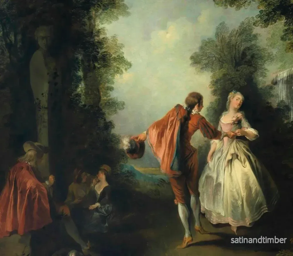 Reproduktion av målningen Eleganta figurer i ett skogigt landskap - Nicolas Lancret - Bild 2
