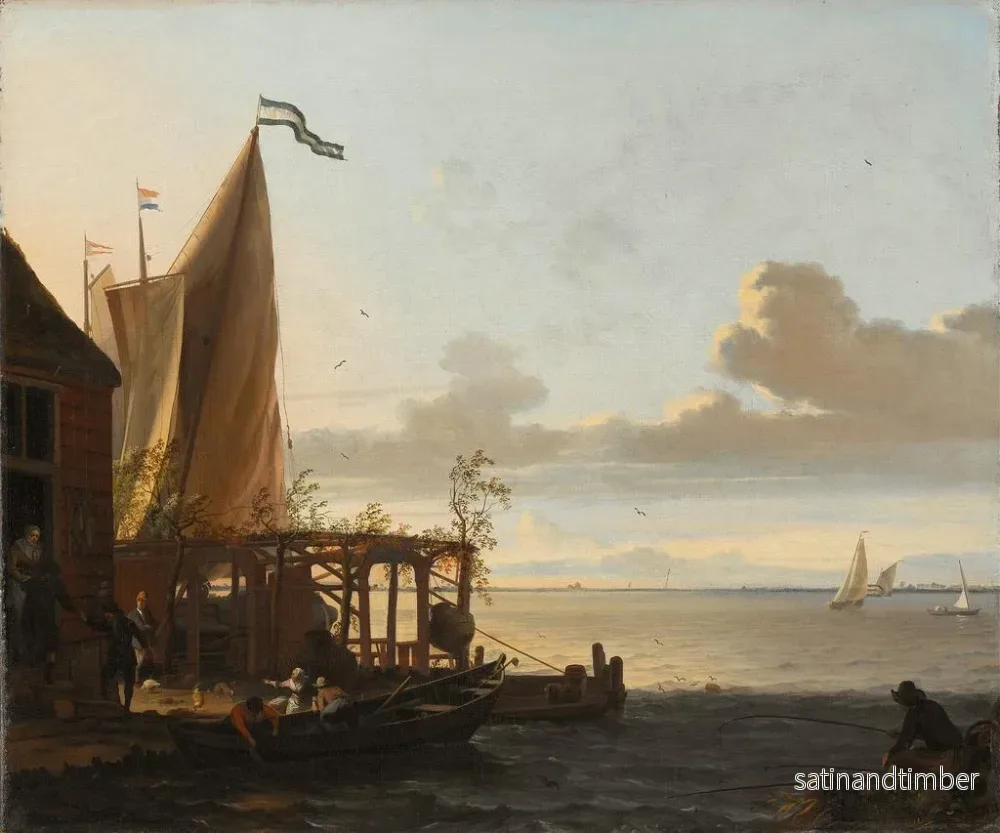 Reproduktion av målningen Petit port près d'une taverne - Ludolf Bakhuizen - Bild 2