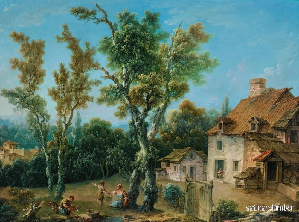 Reproduktion av målningen Landskapsmotiv med en gård - Nicolas Jacques Julliard - Bild 2
