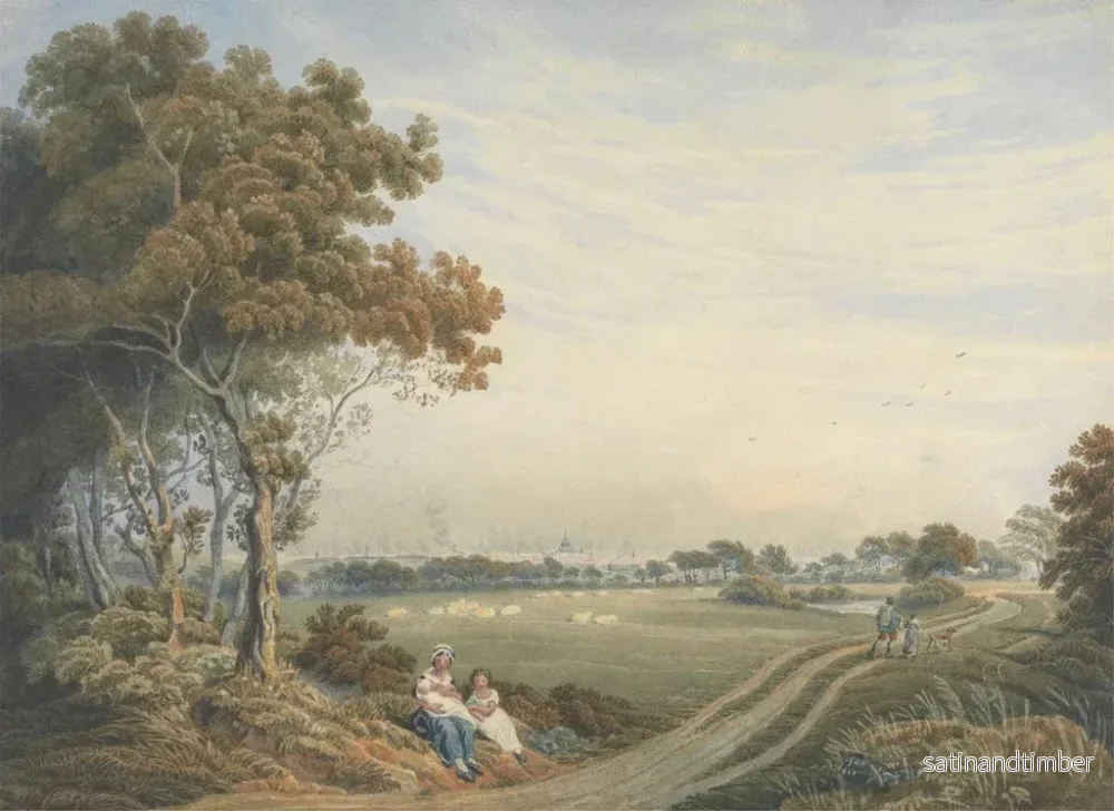 Reproduktion av målningen En avlägsen vy över staden London från St John's Wood - William Frederick Wells - Bild 2