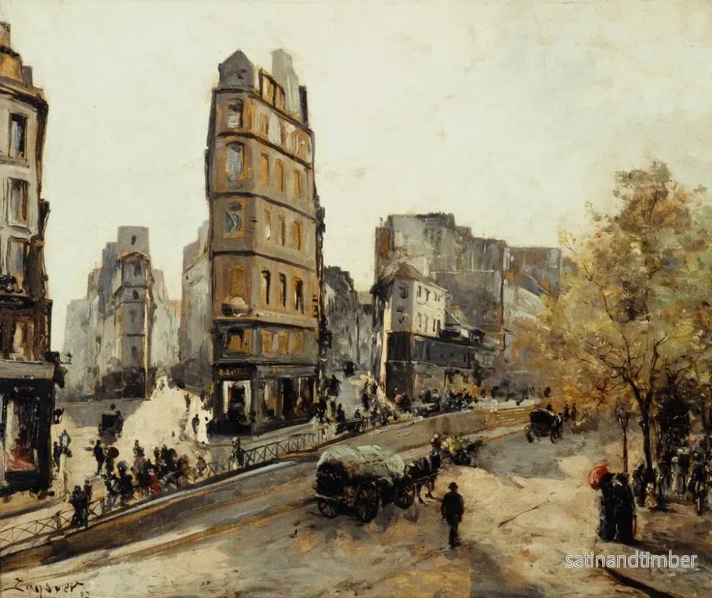 Reproduktion av målningen Les rues de la Lune Beauregard et de Clry vues de la porte Saint-Denis - Emmanuel Lansyer - Bild 2