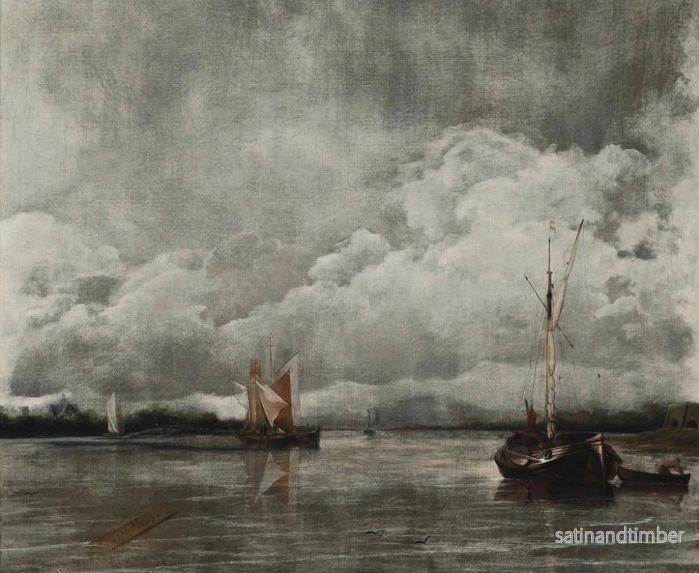 Reproduktion av målningen Båtar i skydd i ett lugnt vatten - Hendrick Jacobsz Dubbels - Bild 2