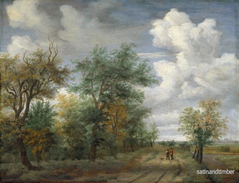 Reproduktion av målningen av ett skogigt landskap med figurer - Meindert Hobbema - Bild 2