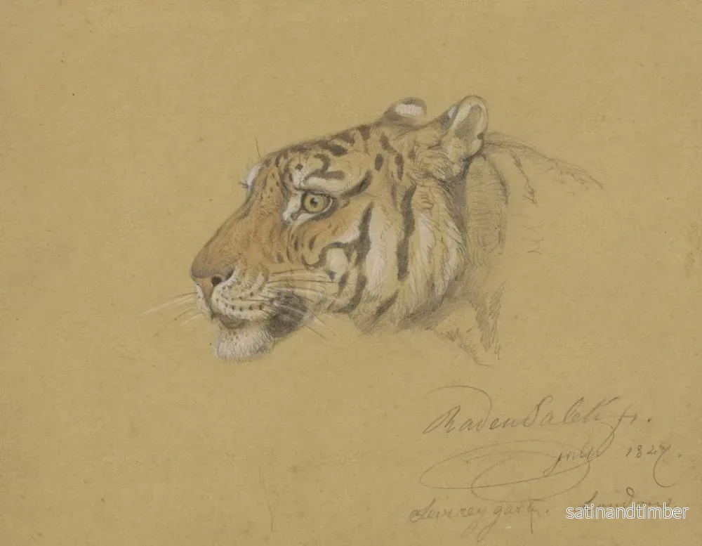 Reproduktion av målningen Tête de tigre - Raden Saleh - Bild 2