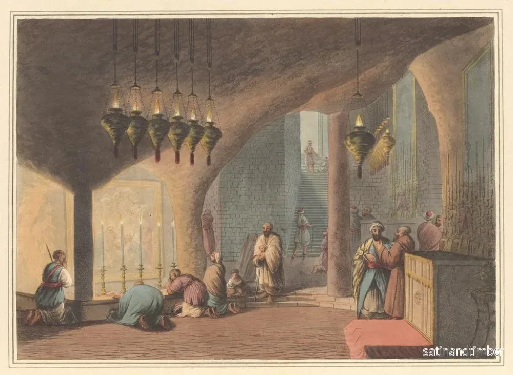 Reproduktion av målningen La Grotte de la Nativité - Luigi Mayer - Bild 2