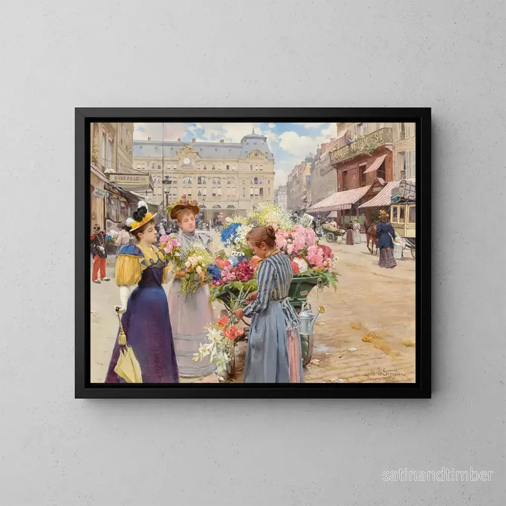 Reproduktion av målningen Paris, la rue du Havre - Louis Marie de Schryver