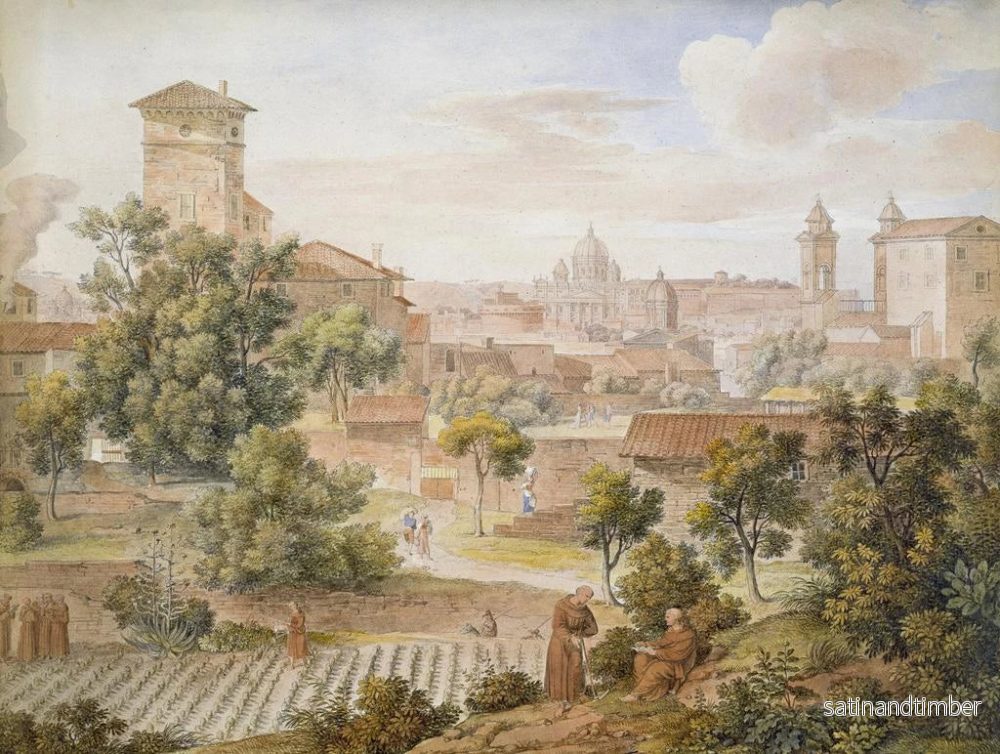 Reproduktion av målningen Vue du monastère de San Isidoro sur Saint-Pierre à Rome - Joseph Anton Koch - Bild 2