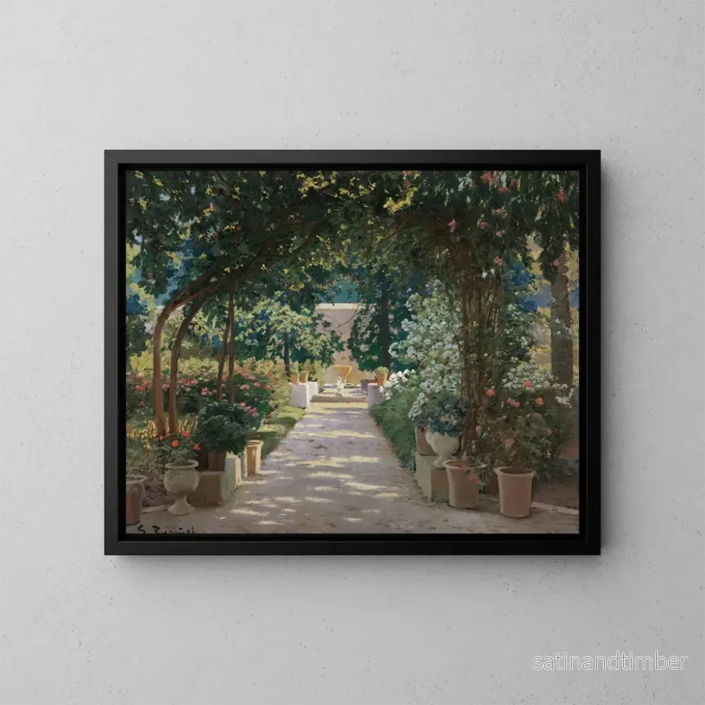 Reproduktion av målningen Pati de Jtiva - Santiago Rusiñol