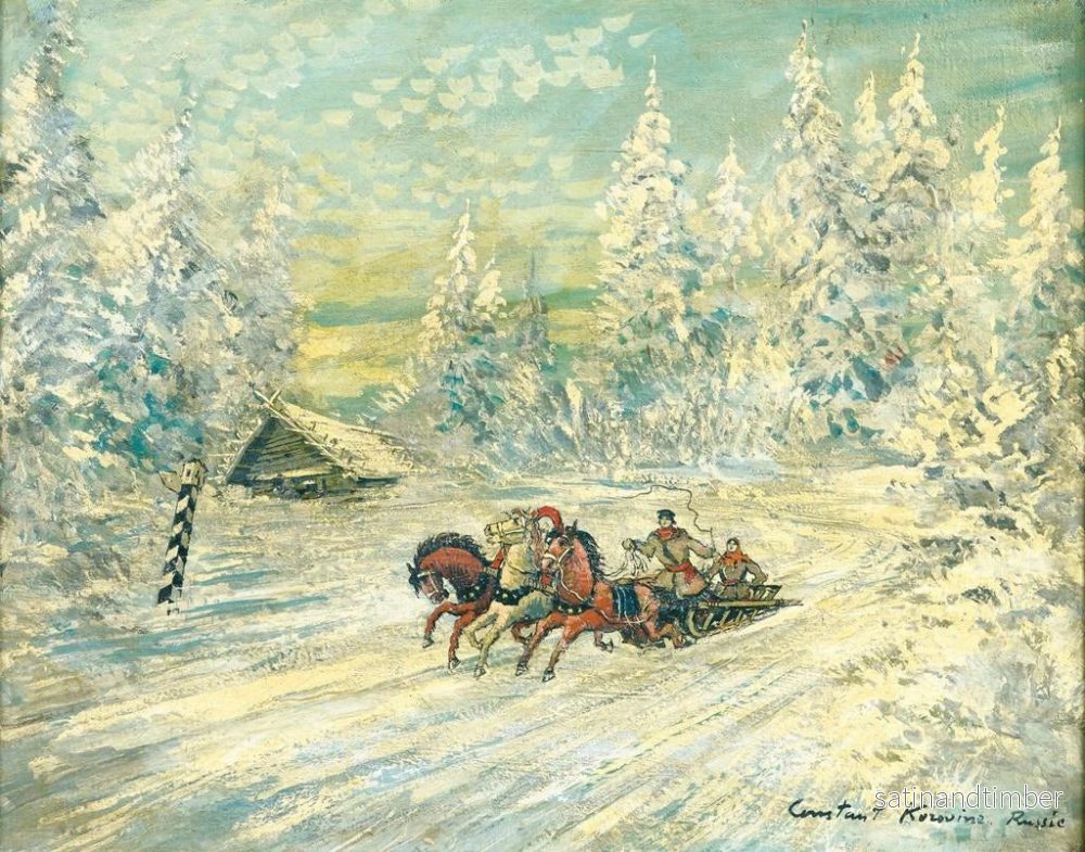Reproduktion av målningen Troika i snön - Konstantin Alexeïevitch Korovine - Bild 2