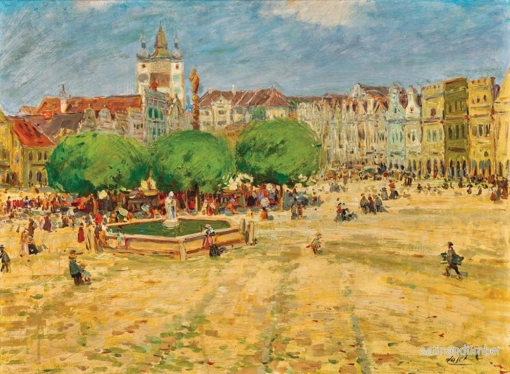 Reproduktion av målningen Place du marché à Telč, Bohême du Sud - Stanislav Lolek - Bild 2