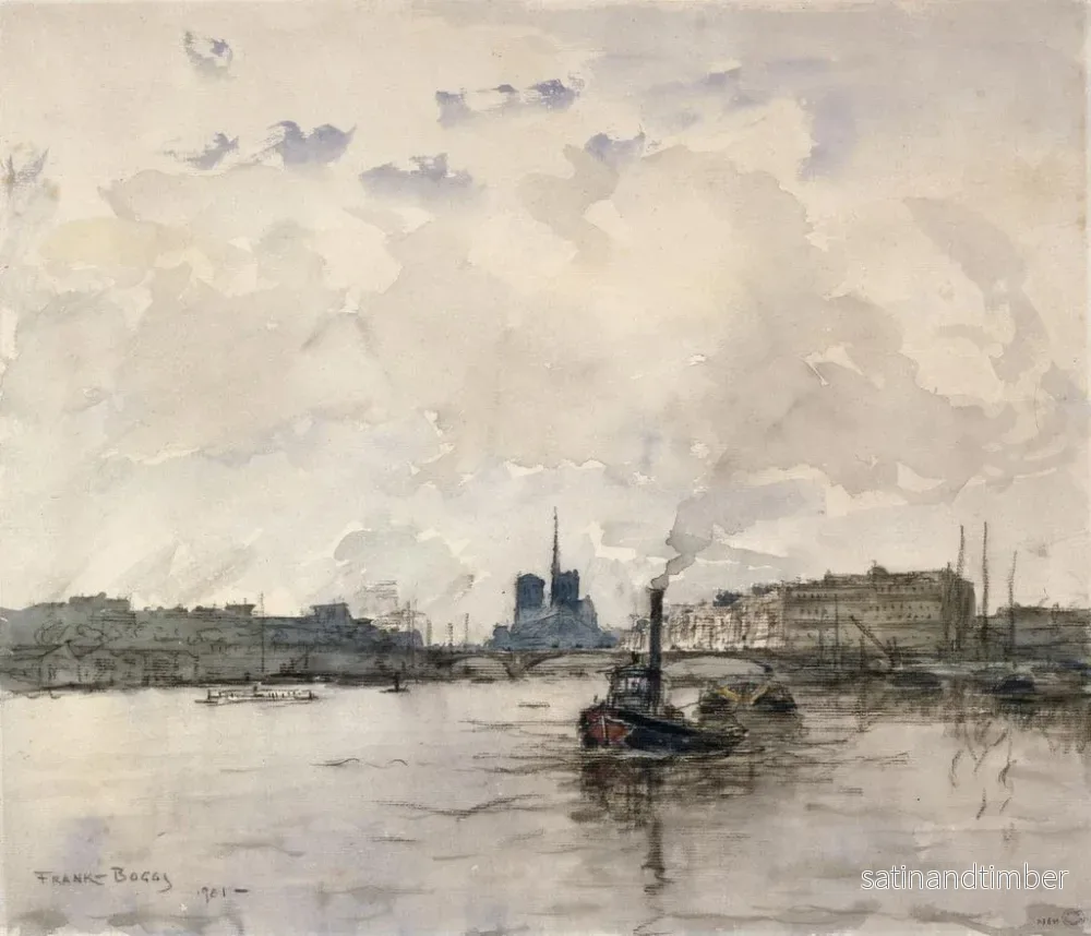 Reproduktion av målningen Vue de la Cité en amont du quai Henri IV - Frank Myers Boggs - Bild 2