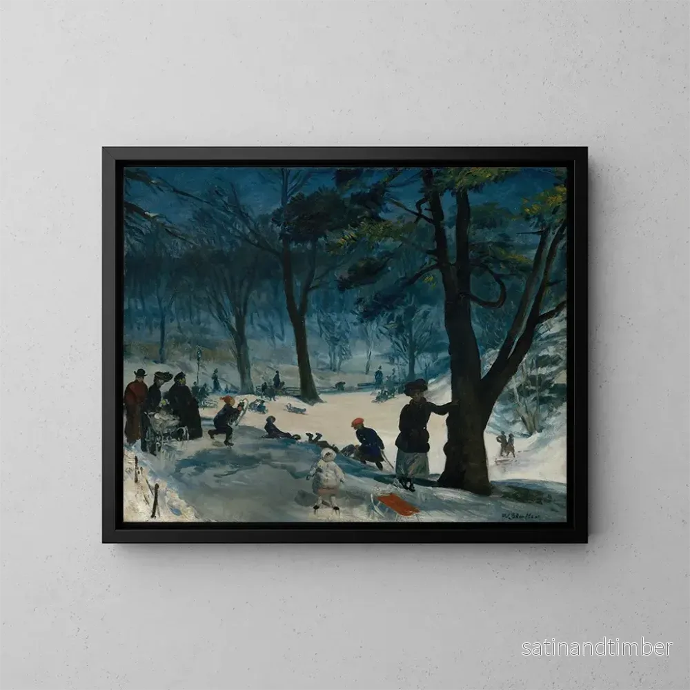 Reproduktion av målningen Vinter i Central Park - William James Glackens