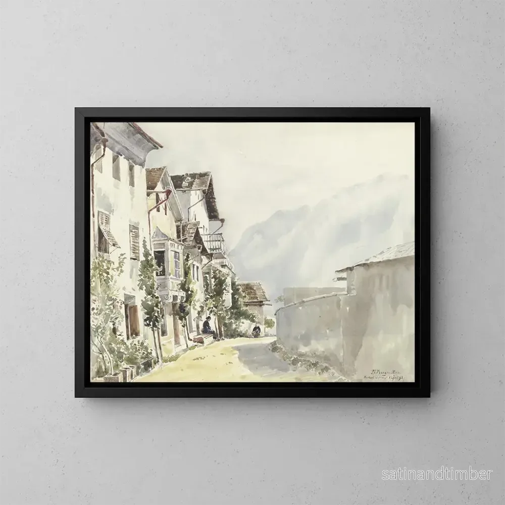 Reproduktion av målningen Rue à Mhlbach – Friedrich Ernst Morgenstern Reproduktion av målningen Rue à Mhlbach – Friedrich Ernst Morgenstern
