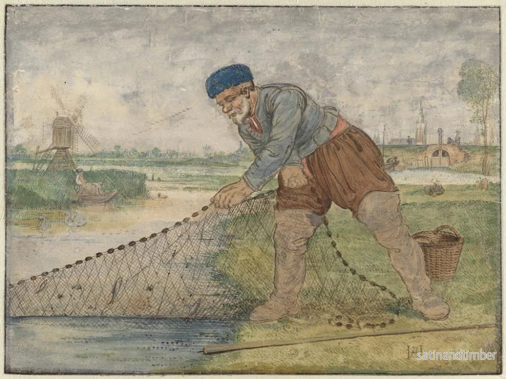 Reproduktion av målningen En fiskare som drar i sitt nät - Hendrick Avercamp - Bild 2