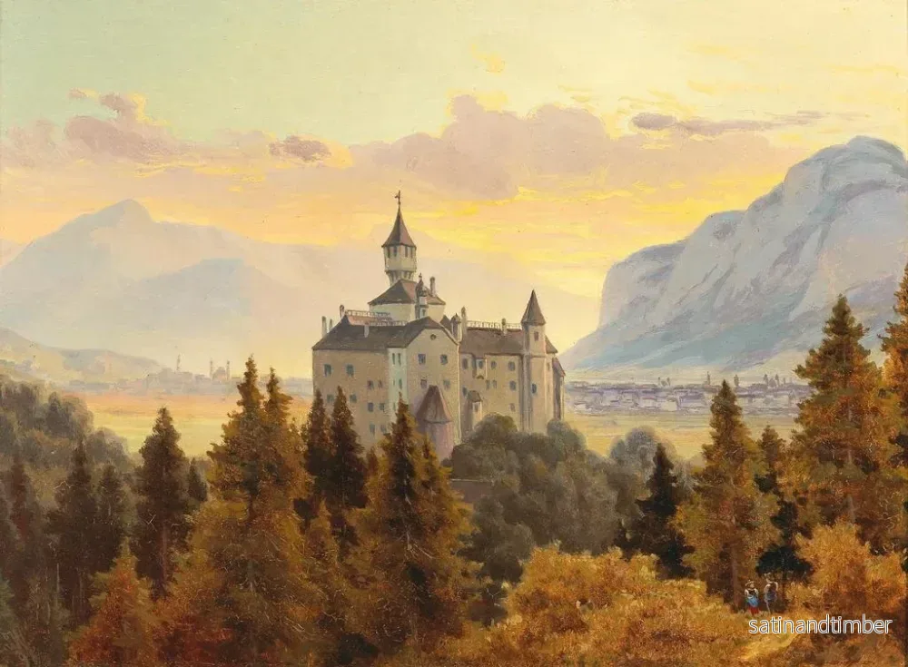 Reproduktion av målningen Vue du château d'Ambras près d'Innsbruck - Edmund Von Wrndle - Bild 2