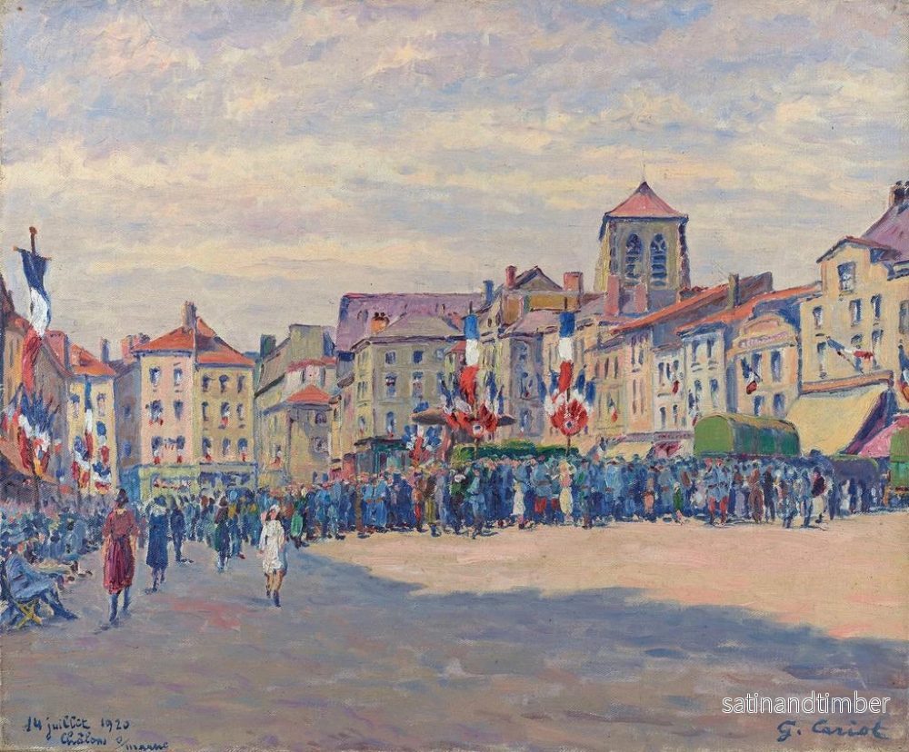 Reproduktion av målningen Fête du 14 juillet 1920 à Châlons-sur-Marne - Gustave Cariot - Bild 2