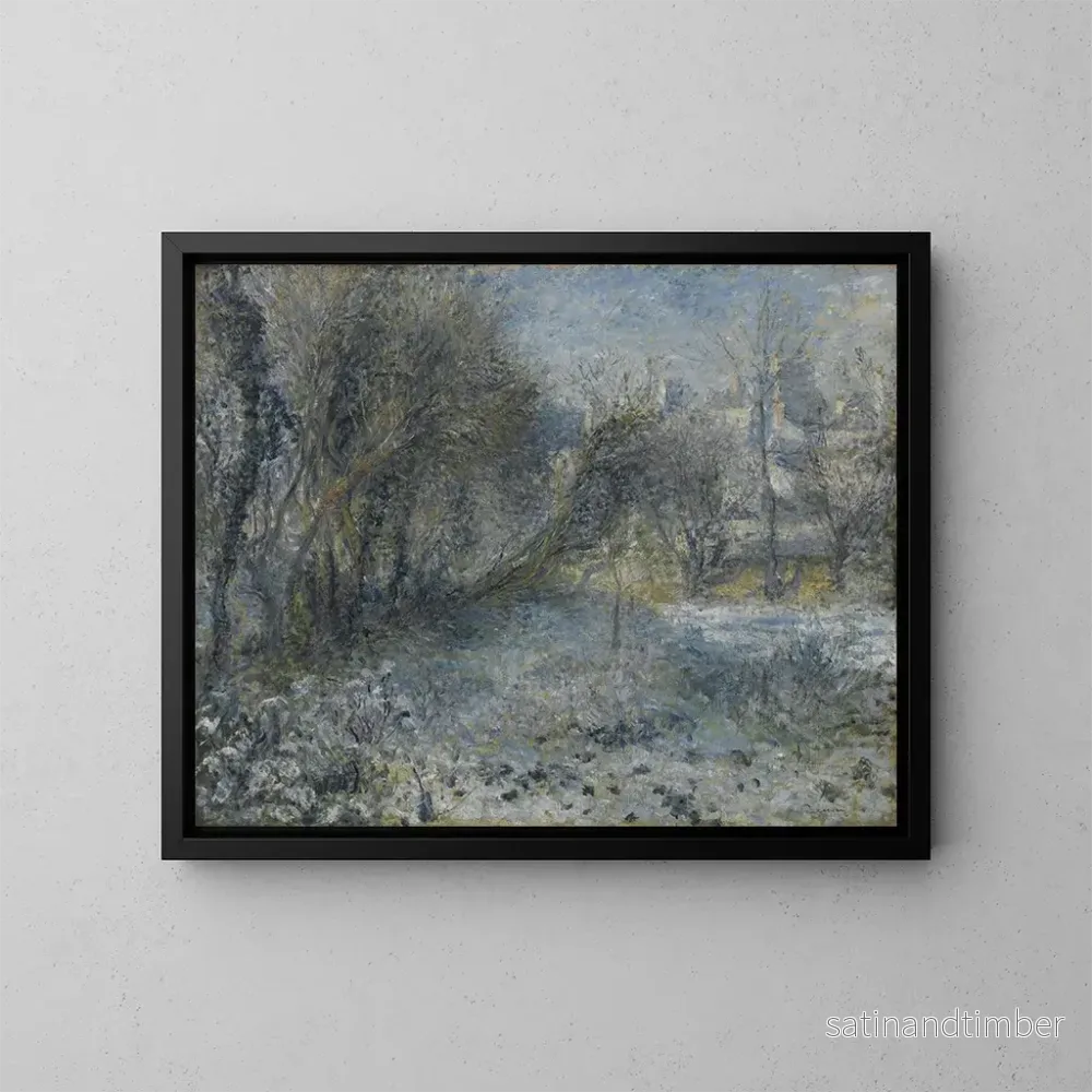 Reproduktion av målningen landskapslandskap snöig - Pierre-Auguste Renoir