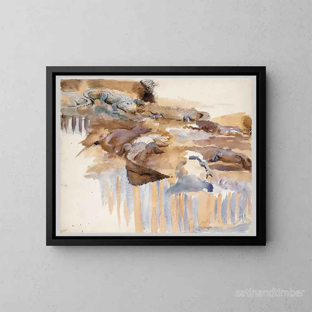 Reproduktion av målningen Alligators - John Singer Sargent