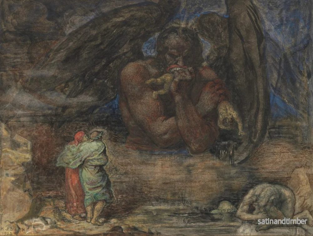 Reproduktion av målningen Dante och Virgile möter Lucifer i helvetet - Henry John Stock - Bild 2