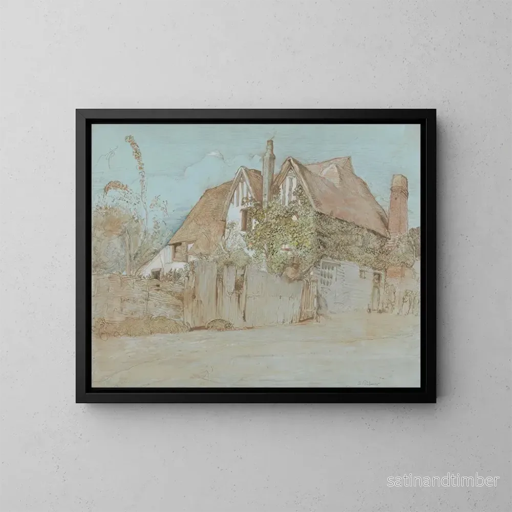 Reproduktion av målningen av murgröna sommarstuga i Shoreham - Samuel Palmer