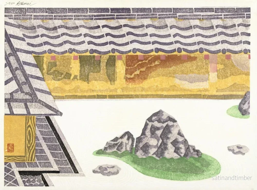 Reproduktion av målningen av Ryoan-ji stenträdgård - Kamei Tōbei - Bild 2