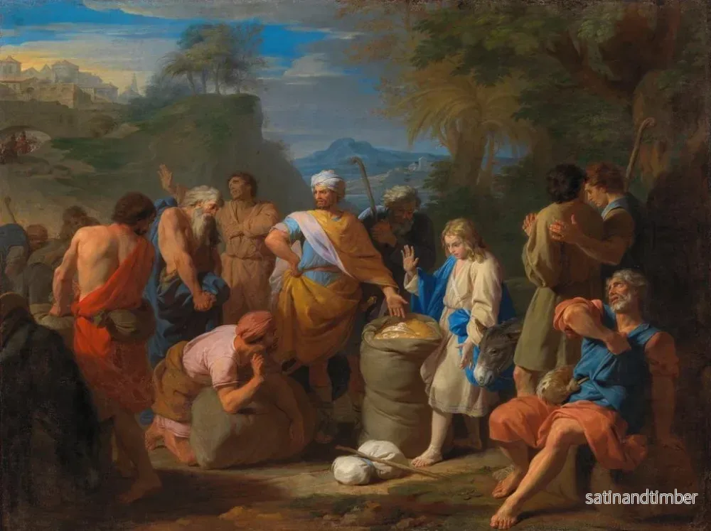 Reproduktion av målningen La découverte de la coupe de Joseph dans le sac de Benjamin - Nicolas de Poilly - Bild 2