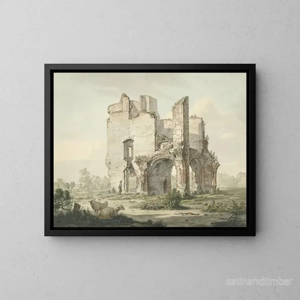 Reproduktion av målningen La rune de l'abbaye de Rijnsburg - Jacob van Liender