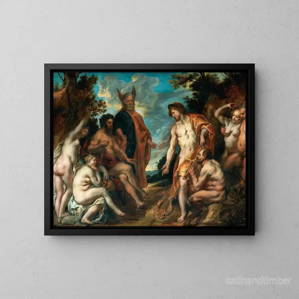 Reproduktion av målningen Le concours musical entre Apollon et Pan - Jacob Jordaens