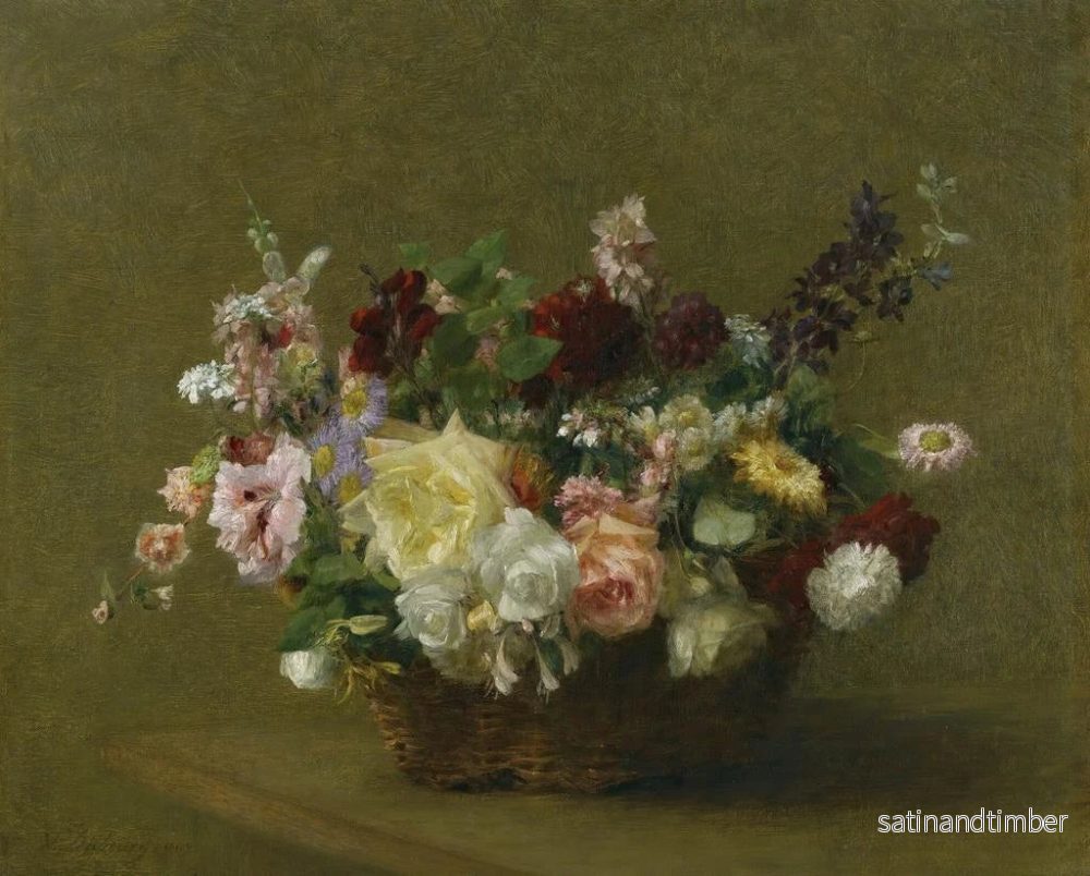 Reproduktion av målningen av olika blomsterkorgar - Victoria Fantin-Latour - Bild 2