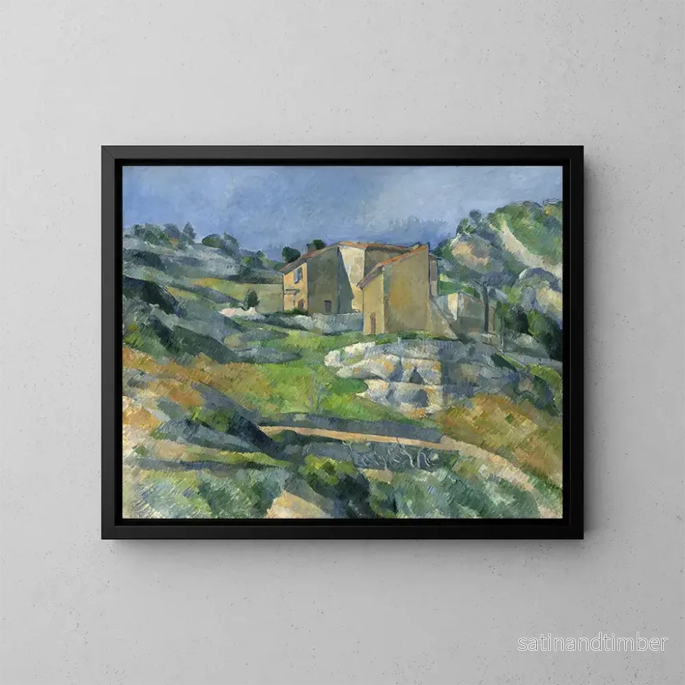 Reproduktion av målningen Hus i Provence, Riaux-dalen nära L'Estaque - Paul Cézanne