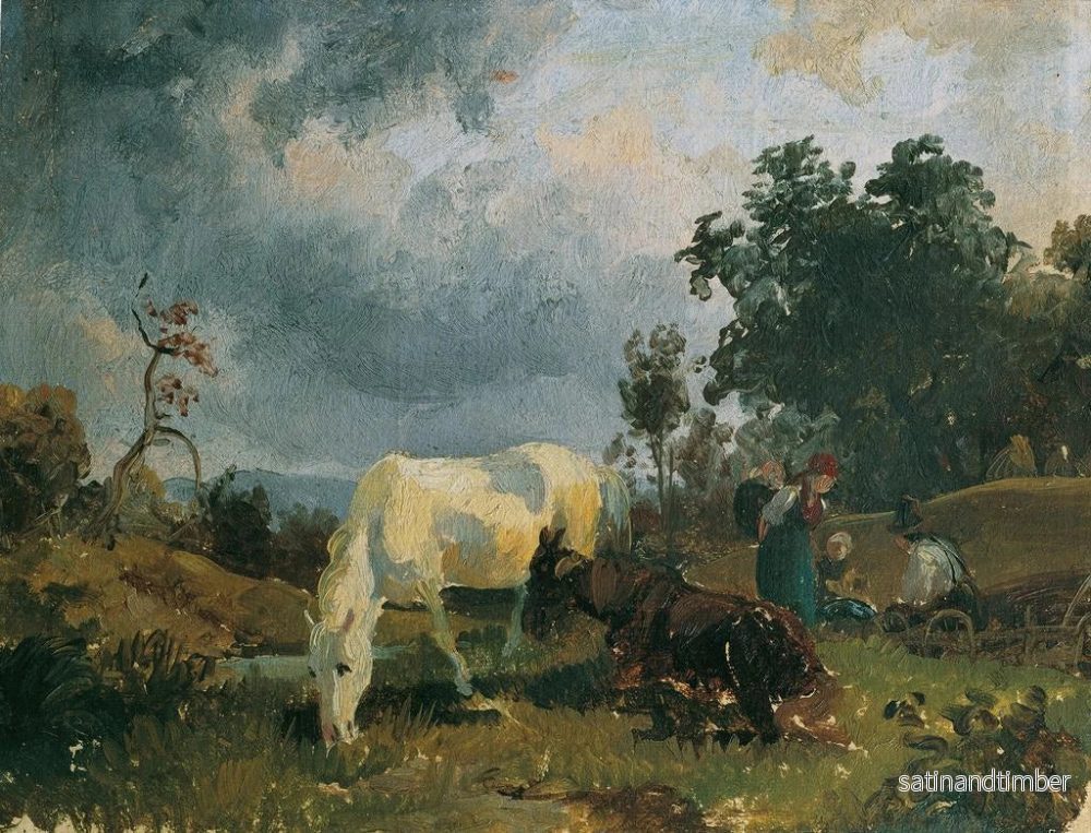 Reproduktion av målningen En grå häst på heden - Friedrich August Matthias Gauermann - Bild 2