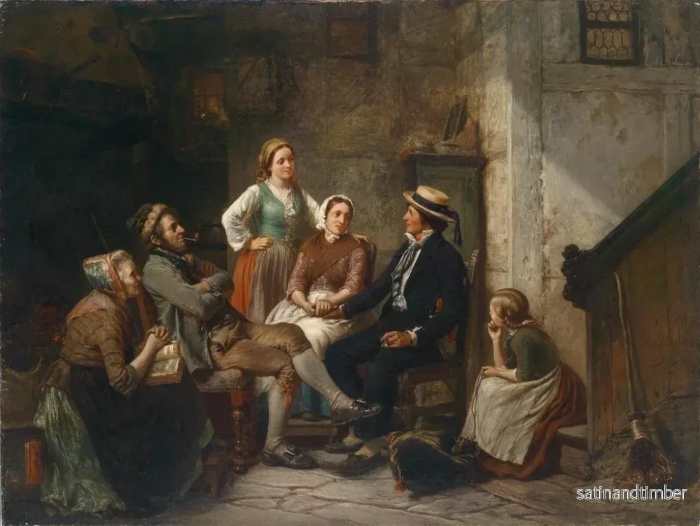 Reproduktion av målningen av återkomsten av den unge sjömannen - Carl Wilhelm Hübner - Bild 2